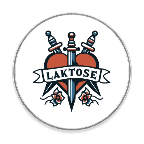 Laktose Tattoo 50er Rockabilly Design - Runder Kühlschrankmagnet