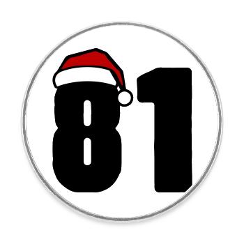 81 Zahl Weihnachten - Runder Kühlschrankmagnet - Weiß - Vorne