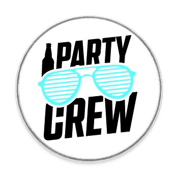 party crew - Runder Kühlschrankmagnet - Weiß - Vorne