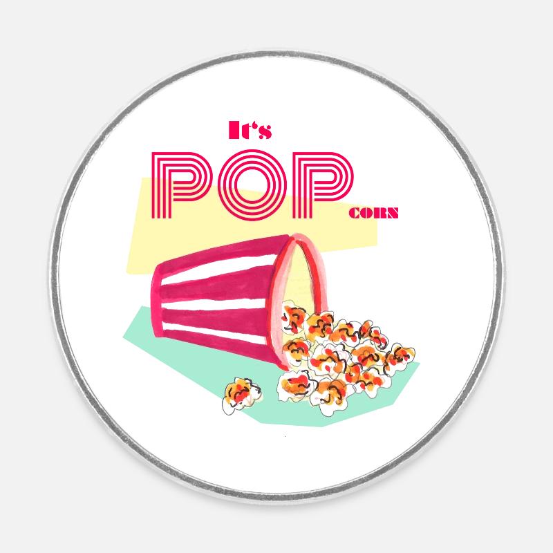 Es ist POPcorn! - Runder Kühlschrankmagnet - Weiß