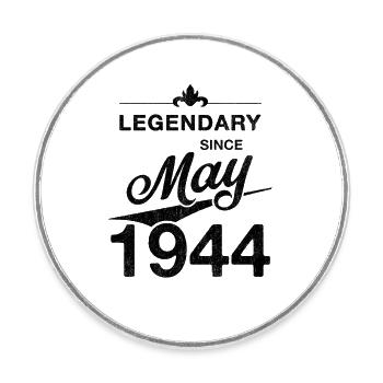 80. Geburtstag Legendär seit Mai 1944 Jahrgang 44 - Runder Kühlschrankmagnet - Weiß - Vorne