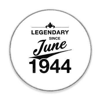 80. Geburtstag Legendär seit Juni 1944 Jahrgang 44 - Runder Kühlschrankmagnet - Weiß - Vorne