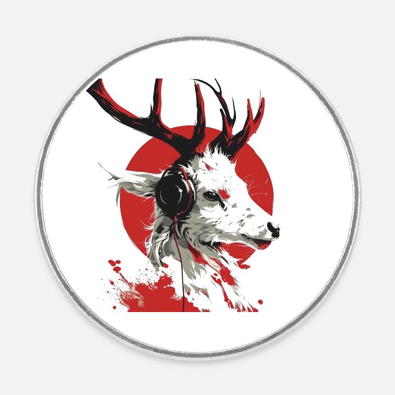 LogoDeer - Magnet rond - blanc