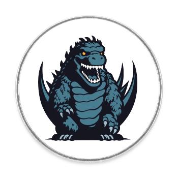 Tyrannosaurus Rex Logo - Magnet rond - blanc - Devant