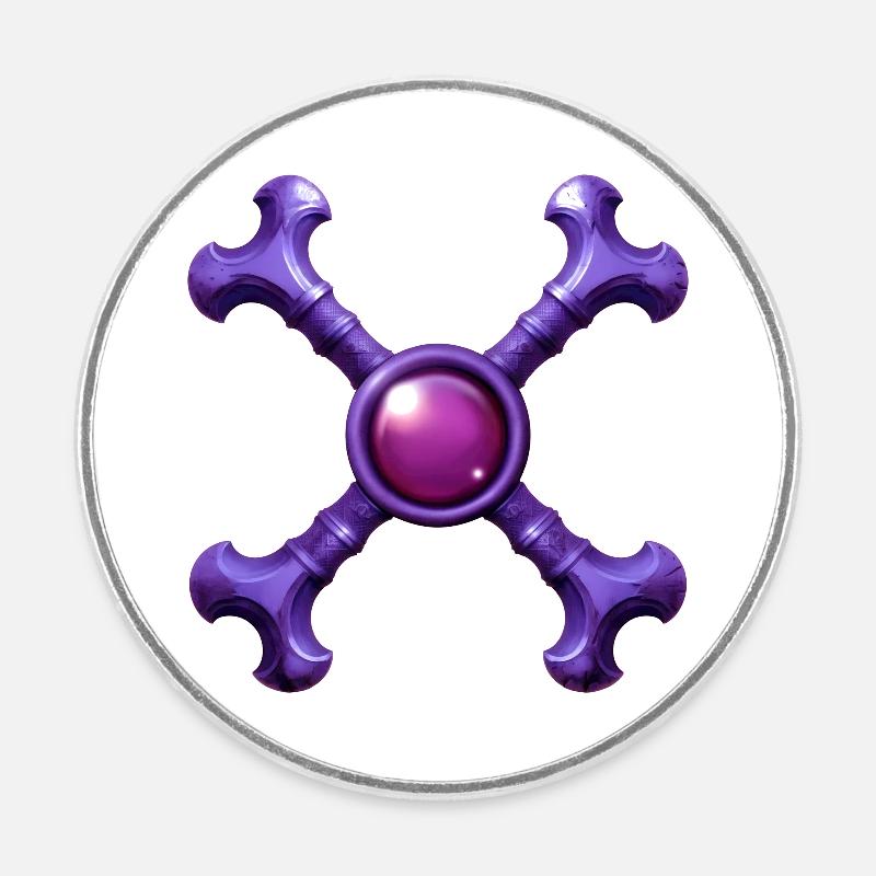 Skeleton Cross Dark Age - Round  fridge magnet - white