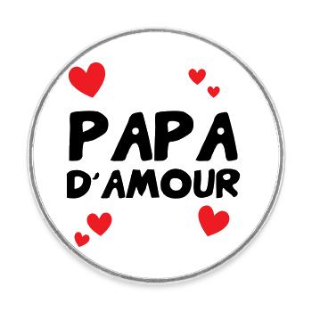 Love Daddy - Father's Day - Round  fridge magnet - white - Front