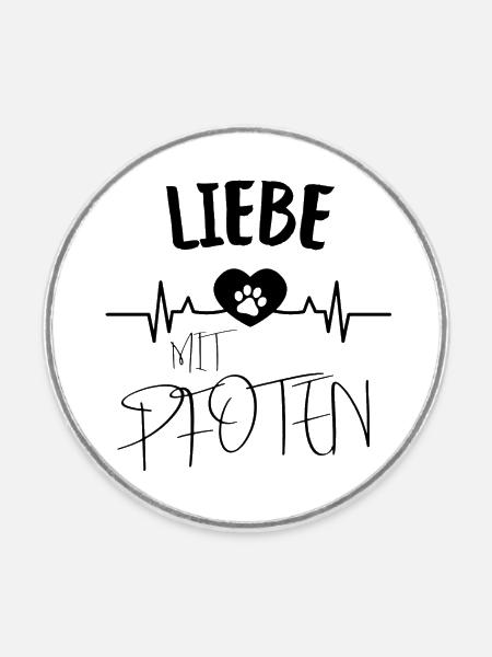 Liebe mit Pfoten - Runder Kühlschrankmagnet - Weiß
