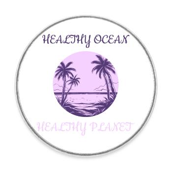 Marine Conservation - Round  fridge magnet - white - Front