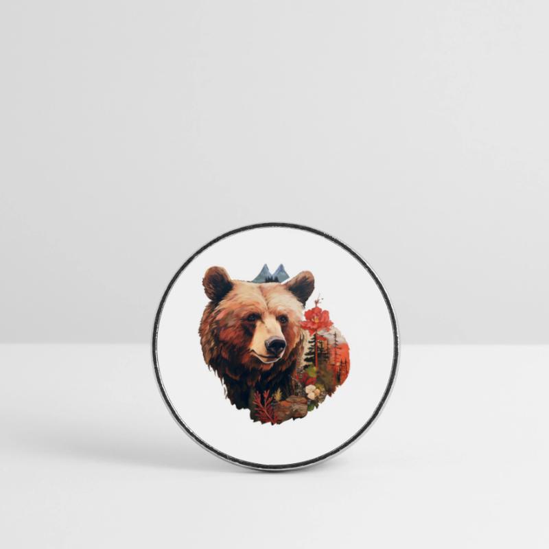 Bear in the wild Round  fridge magnet