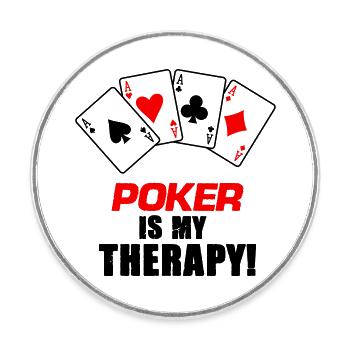 poker therapie - Runder Kühlschrankmagnet - Weiß - Vorne