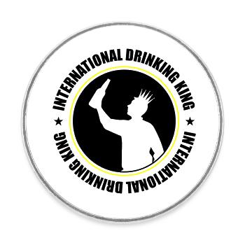 Drinking King Party Saying - Round  fridge magnet - white - Front