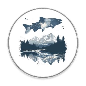 Fish Corals Sea Ocean Marine Life Animals - Round  fridge magnet - white - Front