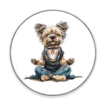 Welpen-Meditation - Runder Kühlschrankmagnet - Weiß - Vorne