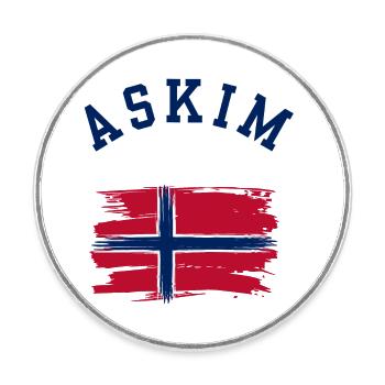 Askim Norwegen - Runder Kühlschrankmagnet - Weiß - Vorne