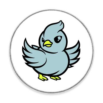 Bande dessinée de pigeon - Magnet rond - blanc - Devant