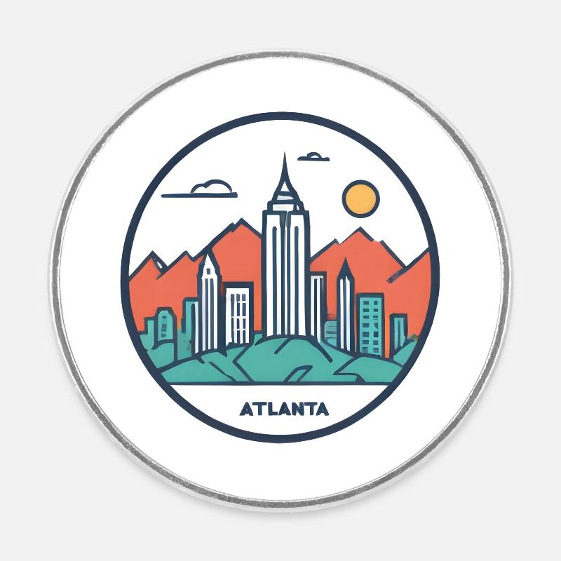 Atlanta Georgia Geschenk Geschenkidee - Runder Kühlschrankmagnet - Weiß