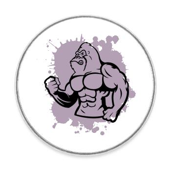 gorilla stark tier - Runder Kühlschrankmagnet - Weiß - Vorne