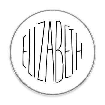 Elizabeth - Round  fridge magnet - white - Front