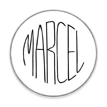 Marcel - Round  fridge magnet - white - Front