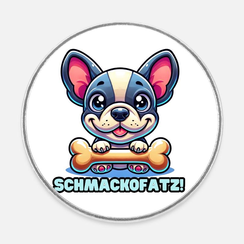 Schmackofatz 2 - Runder Kühlschrankmagnet - Weiß