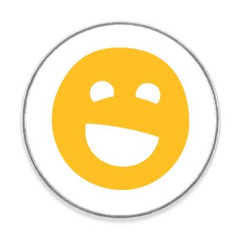 Laughing Face Two-Tone - Round  fridge magnet - white - Front
