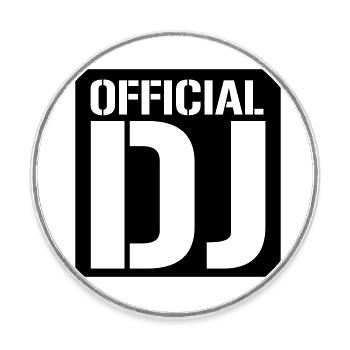 Official DJ - Round  fridge magnet - white - Front