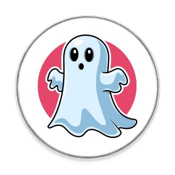 Spooky Cute Ghost - Round  fridge magnet - white - Front