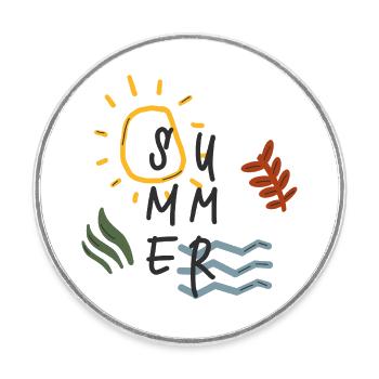 Sommergefühle - Runder Kühlschrankmagnet - Weiß - Vorne