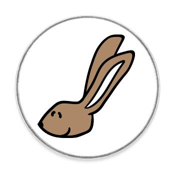 Hase Kaninchen Häschen Cartoon Kleintier niedlich - Runder Kühlschrankmagnet - Weiß - Vorne
