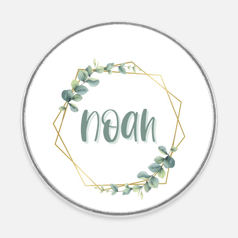 Noah Personalized Gift for Boys - Round  fridge magnet - white