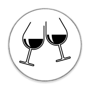 X2x GuteLaune (Black) - Round  fridge magnet - white - Front