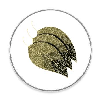 Leaves Decorative - Round  fridge magnet - white - Front