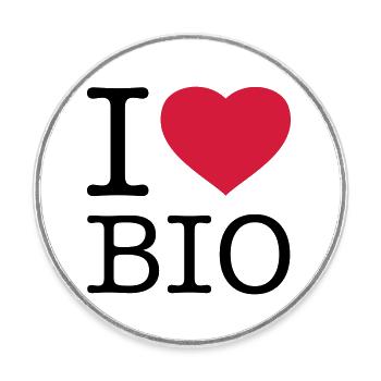 J’ADORE BIO - Magnet rond - blanc - Devant