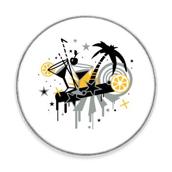 cocktail_bar - Round  fridge magnet - white - Front