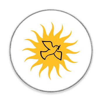 Dove of peace Sun - Round  fridge magnet - white - Front