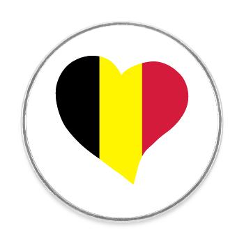 Belgian heart - Round  fridge magnet - white - Front