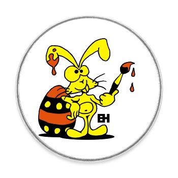 Osterhase - Runder Kühlschrankmagnet - Weiß - Vorne