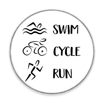 Triathlon - Runder Kühlschrankmagnet - Weiß - Vorne