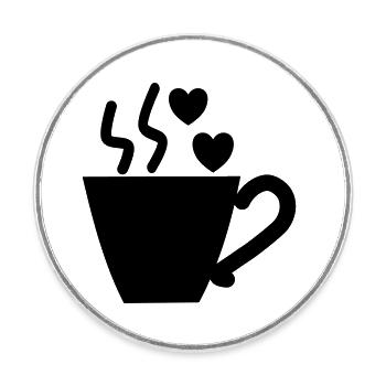 I love Coffee - Kaffeetasse - Kaffee - Runder Kühlschrankmagnet - Weiß - Vorne