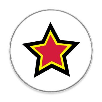 star - Round  fridge magnet - white - Front
