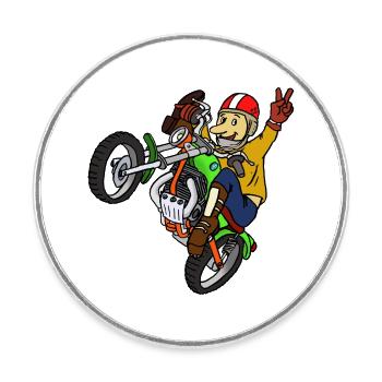 trialmoto_austria - Magnet rond - blanc - Devant