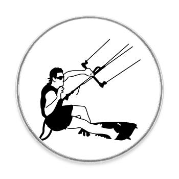 kitesurfer - Magnet rond - blanc - Devant