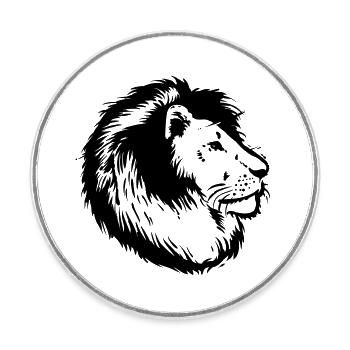 lion - Runder Kühlschrankmagnet - Weiß - Vorne
