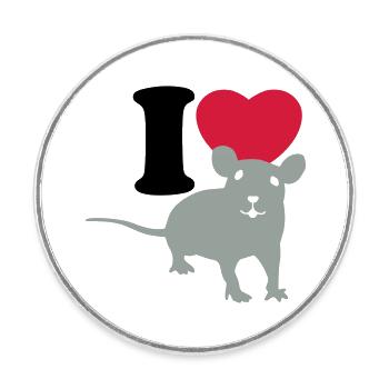 I love rats - Ich liebe Ratten - Runder Kühlschrankmagnet - Weiß - Vorne