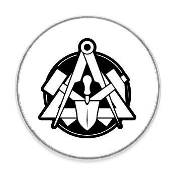 Maurer coat of arms - vector - Round  fridge magnet - white - Front