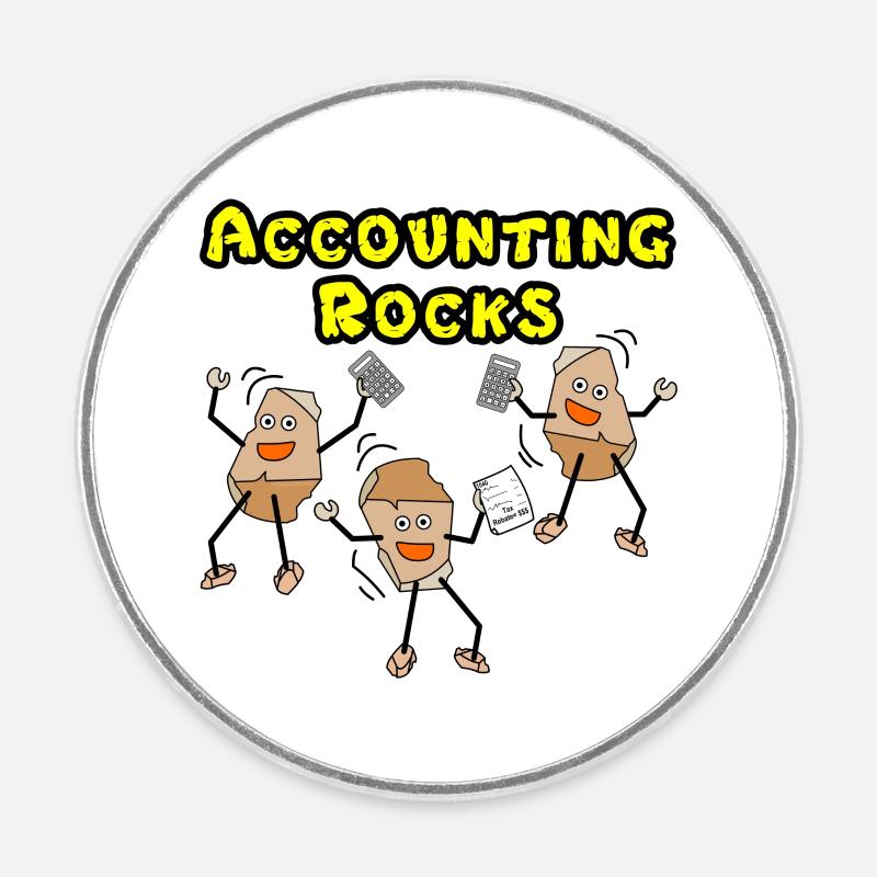 Comptabilité Rocks - Magnet rond - blanc