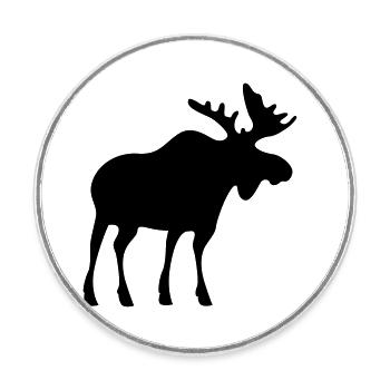 moose elk elch - Runder Kühlschrankmagnet - Weiß - Vorne