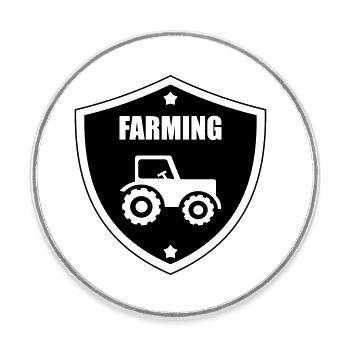 Farming - Runder Kühlschrankmagnet - Weiß - Vorne