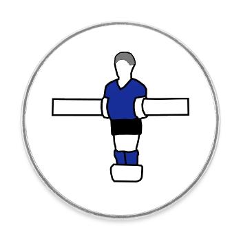 Table football figure - Round  fridge magnet - white - Front