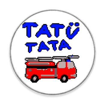 Fire brigade Tatütata - Round  fridge magnet - white - Front